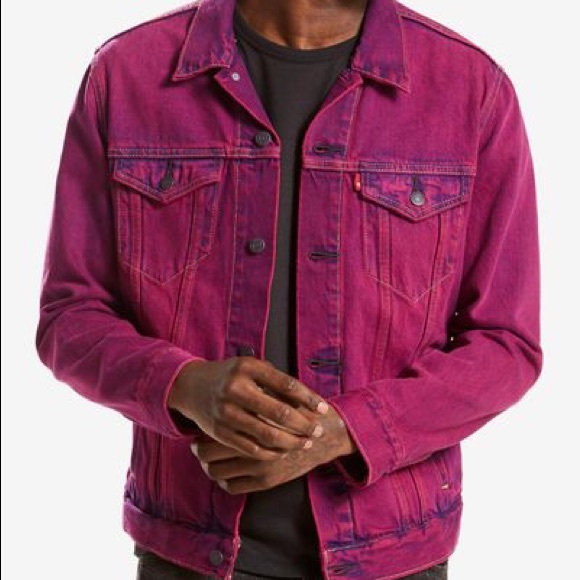 magenta denim jacket